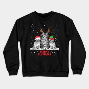 Merry Fluffmas Xmas gift cat lover Crewneck Sweatshirt